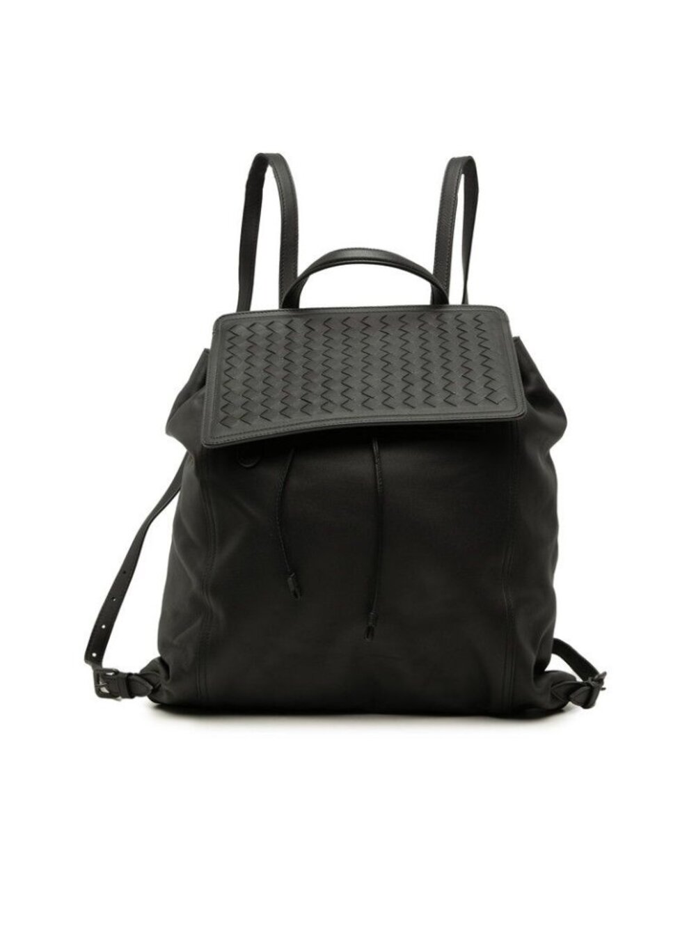 Bottega Veneta Intrecciato Backpack Black Leather